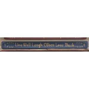  Live Well Laugh Often Wood Sign: Home & Kitchen