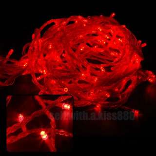 22M 200 Red Led Christmas String Lights Outdoor 110V US  
