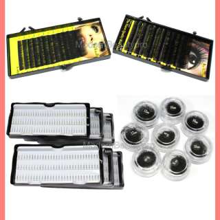 Professional False Eye Lash Eyelash Extension Full Kit Set With Case 