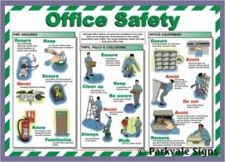 50cm x 42cms Office Safety Laminated Poster (A580)  