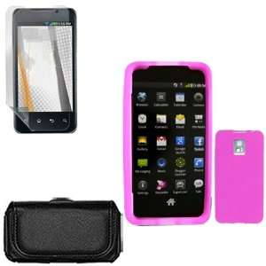 iNcido Brand LG G2x/Optimus 2x Combo Trans. Hot Pink Silicon Skin Case 