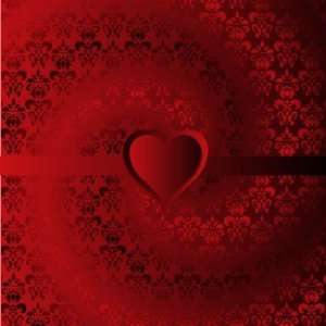  Red damask heart Heart Sticker: Arts, Crafts & Sewing