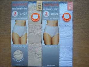 3Pairs Warners Briefs 10 Woman 3X New UPick Color  