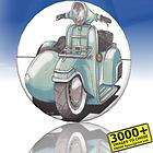 KOOLART 2552 Vespa with Sidecar Personalised 45mm Badge