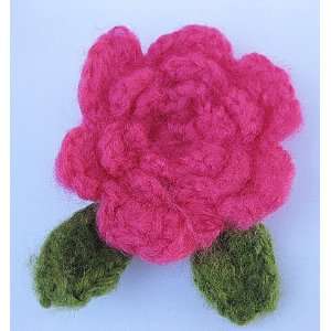   Crochet Roses with leave Applique Embellishment CR3 