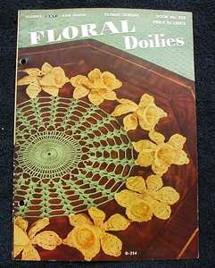 1949 CLARKS AND COATS BOOK 258 CROCHET FLORAL DOILIES PATTERN BOOK 