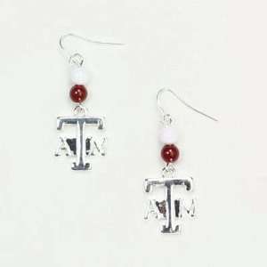  TAMU Aggies French Wire Logo and Beads Earring: Sports & Outdoors