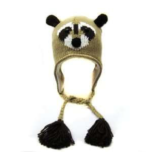 Winter Racoon Animal Knit Trapper Trooper Beanie Hat 