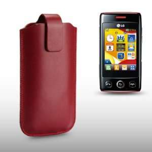  LG T300 WINK RED PU LEATHER POCKET POUCH COVER CASE BY 