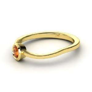   : Stackable Berry Ring, Round Fire Opal 14K Yellow Gold Ring: Jewelry