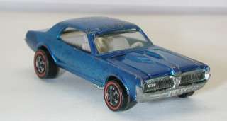 Redline Hotwheels Blue 1968 Custom Cougar  