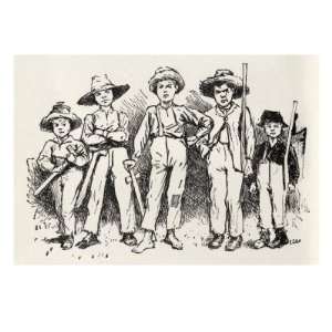 Tom Sawyer and his band of robbers Giclee Poster Print, 12x16