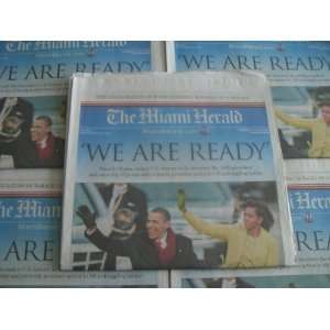 Newspaper. President Obama The Miami Herald 01/21/09 Inauguration 