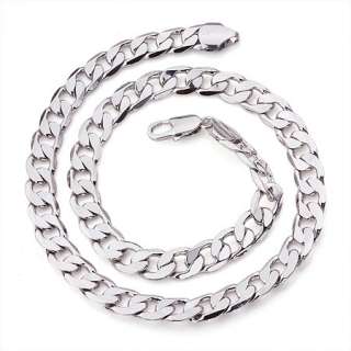 heavy Exquisite mens 14k white solid gold GF necklace fine chain 20 