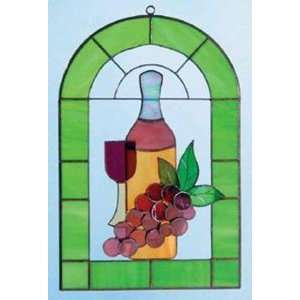 Red Wine and Grapes 3 D Windows Sun Catcher: Patio, Lawn 