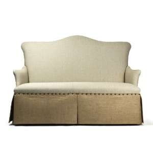   Country Jute Linen Skirted Sofa Dining Banquette Seat