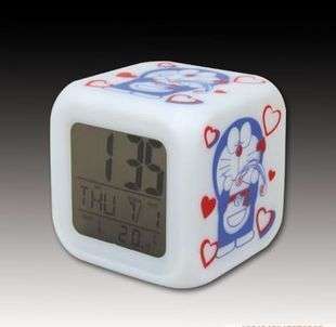 LED Change 7Color Digital Alarm Clock Doraemon Calendar  