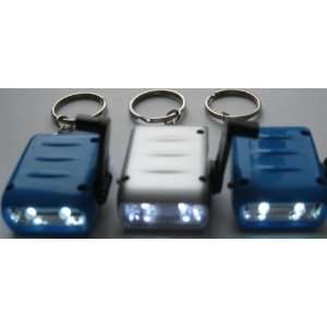  3 PACK. 2LED CRANK POWERED WIND UP KEYCHAIN LIGHT: NEVER 