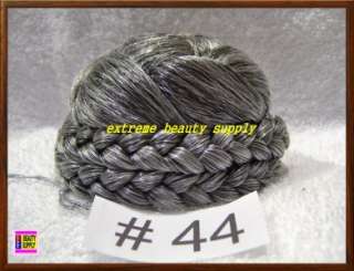 silver gray 44 hair dome piece bun chignon wiglet UT  