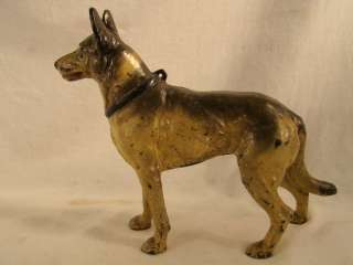   IRON Figural HUBLEY Old GERMAN SHEPHERD Dog Victorian DOORSTOP  