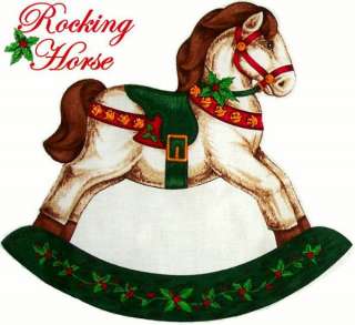   rocking horses on fabric printed over 25 years ago fabric panel