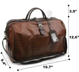 Mens Leather Travel Luggage Gym Shoulder Bag Tote 7023  