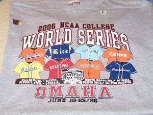 NCAA College Baseball 2006 WORLD SERIES Shirt M New NWT  