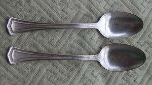 Two Silverplate Oneida Teaspoons SCOTIA 1881 Rogers A1 Pat. Mar. 30.15