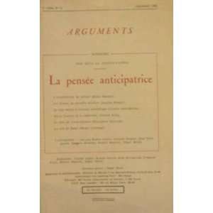  Argument n°9 1958: La pensée anticipatrice: collectif 