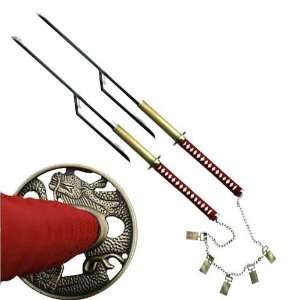    Anime Warrior Dual Attack Twin Sword Set: Sports & Outdoors