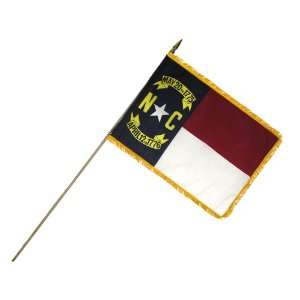  North Carolina Flag 12X18 Inch Mounted E Poly With Fringe 