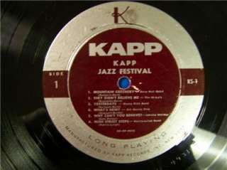 33 LP Jazz Festival Special Sampler Kapp KS 1  