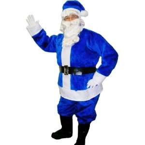   Party By Halco Blue Santa Suit Adult Large Costume / Blue   Size Large