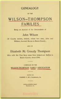 WILSON & THOMPSON FAMILY NAME Tree History Genealogy  