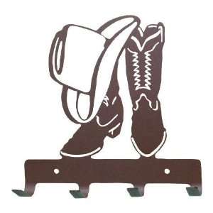  Cowboy Boots and Hat Metal Key Rack: Home & Kitchen