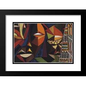 Olu Jimi Adeniyi Framed and Double Matted Art 33x41 Maskermorphosis 1 