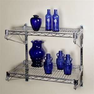   Adjustable Wire Shelving wall kit with two shelves