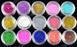 45 PCS Color Glitter Acrylic Powder Dust For Nail Art Tips Makeup Set
