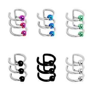 316L Surgical Steel Black Captive Bead Rings Cartilage Earrings Non 