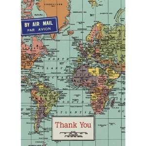  Cavallini Thank you World Map Cards in Tin: Arts, Crafts 