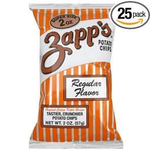 Zapps Regular Potato Chips, 2 Ounce Bags (Pack of 25):  