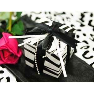   Zebra Black and White Wedding Favor Boxes Wholesale