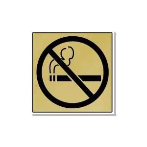 NO SMOKING SYMBOL Color Combination Black Letters on Yellow   3 x 3