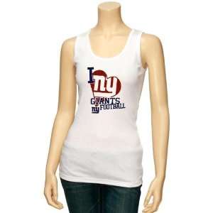   Giants Ladies White Scrapbook Love Tank Top (Large)