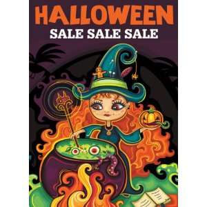  Halloween Sale Witch and Caldron Sign: Office Products