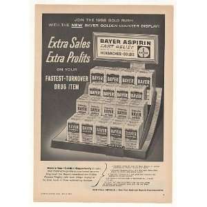    1958 Bayer Aspirin Counter Display Trade Print Ad: Home & Kitchen