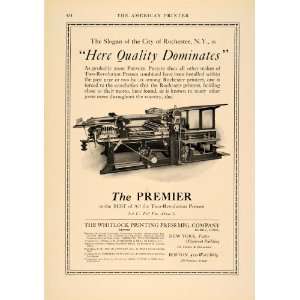  1913 Ad Whitlock Premier Two Revolution Printing Press 