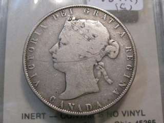 1871 H Fifty Cent Coin. Canada. Low Mint; 45k. VG deta  