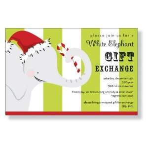 White Elephant Invitations