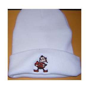  Cleveland Browns Brownie Elf White Knit Cuff Cap Exclusive 
